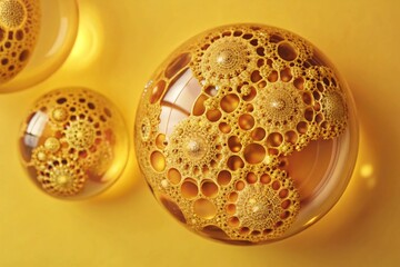 amazing balls with unusual golden patterns texture background