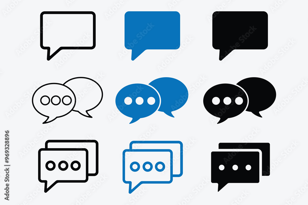 Poster bubble chat icon. chat vector icon. talk bubble speech icon. blank empty bubbles vector design eleme