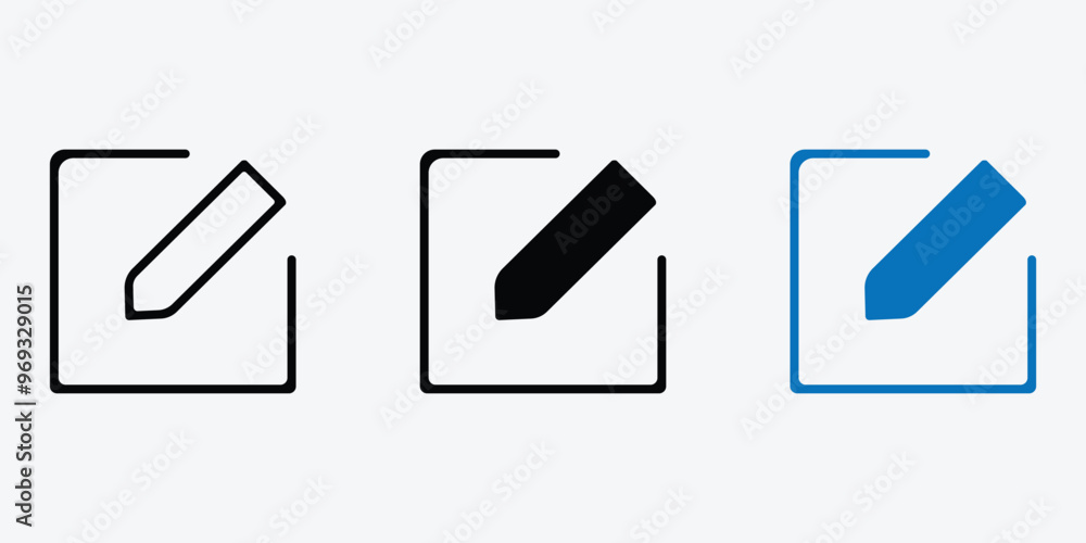 Poster pen and paper icon with white background vector stock illustration. document edit vector icon. edit 
