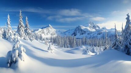 winter snow mountain scenery wallpaper