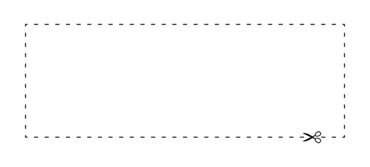 scissors on dashed line rectangle shape, dash line and scissors, dash outline and scissors
