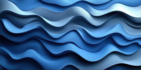 Fototapeta premium Abstract wavy blue texture with layered design.