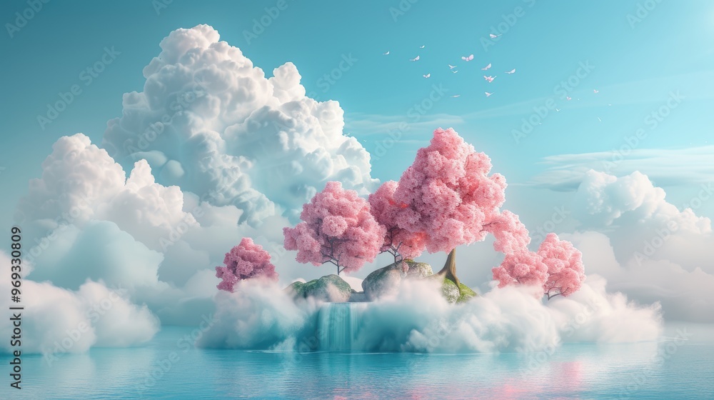 Poster discover the artistry of cloud computing through surreal scenes where cloud applications blend with 