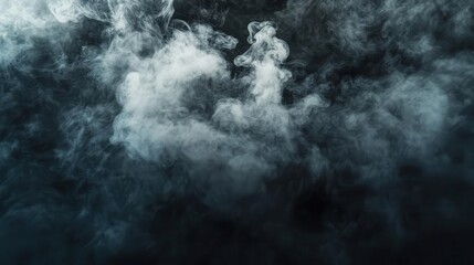 billowing plumes of mysterious smoke rising against an inky black backdrop creating an atmosphere of intrigue and drama