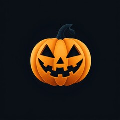Vibrant Halloween pumpkin with a mischievous grin, perfect for festive decorations and seasonal themes.