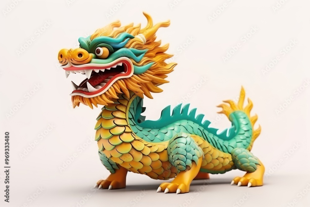 Canvas Prints Chinese dragon dinosaur animal toy.