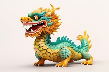 Fototapeta premium Chinese dragon dinosaur animal toy.