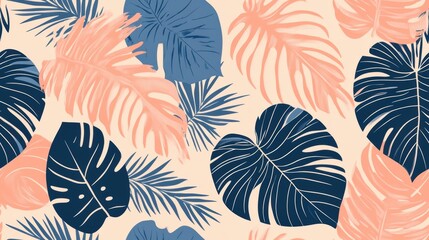 Coconut tree leaf abstract background repetitive pattern seamless