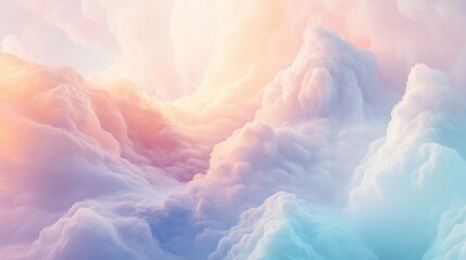 Fototapeta premium Abstract cloud-like formations in soft pastel colors, creating a dreamy and ethereal background.
