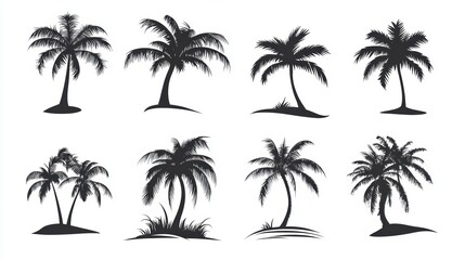Fototapeta premium Vector illustration of coconut tree with leaf closeup view