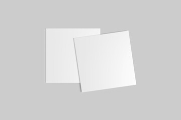 3D Illustration of blank Square Flyer Mock-up