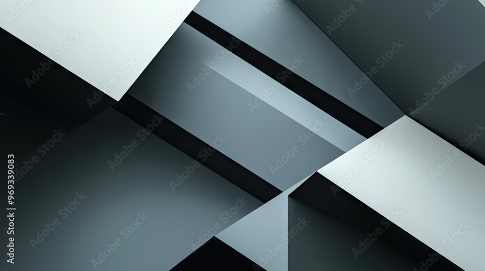 Poster abstract geometric shapes with a monochromatic color scheme, creating a minimalist and sleek backgro