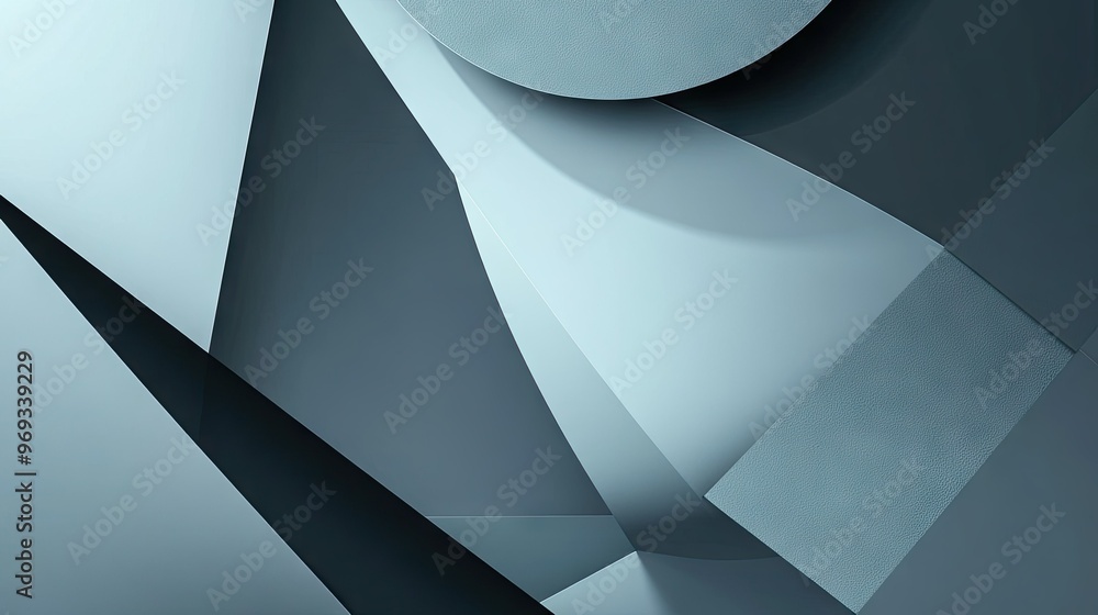 Poster abstract geometric shapes with a monochromatic color scheme, creating a minimalist and sleek backgro