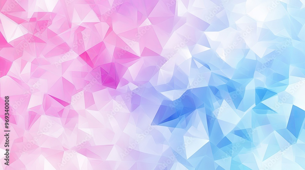 Poster abstract polygonal patterns with soft pastel colors, creating a modern and stylish background.