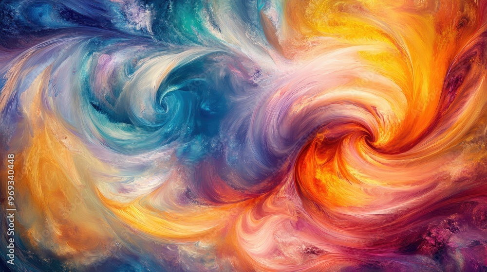 Aufkleber abstract swirling patterns with vibrant colors, creating a sense of movement and energy.