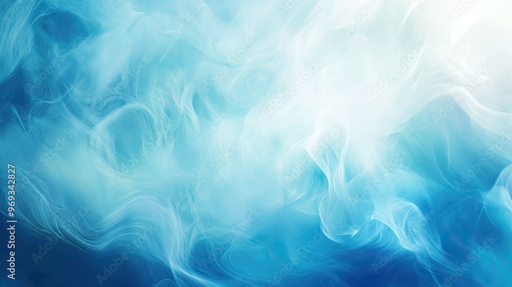 Poster blurred abstract background with cool blue tones, ideal for calming and serene design projects.