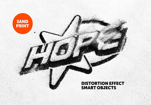 Sand Distortion Text And Logo Effect Mockup