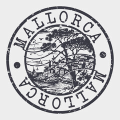 Mallorca Stamp Postal. Silhouette Seal. Passport Round Design. Vector Icon. Design Retro Travel. National Symbol.	