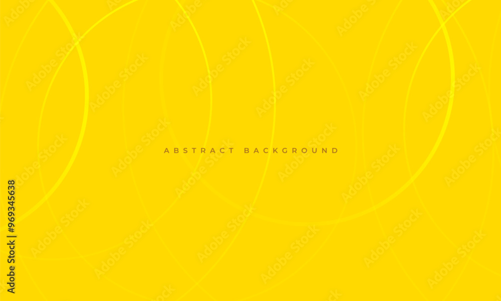 Aufkleber Bright yellow abstract background with circles. Modern geometric minimalistic composition with dynamic circle outlines. Halftone effect yellow vector illustration