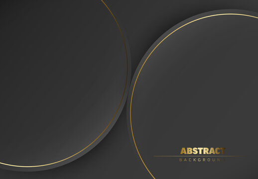 Abstract black background made from two relief circles with place for your text