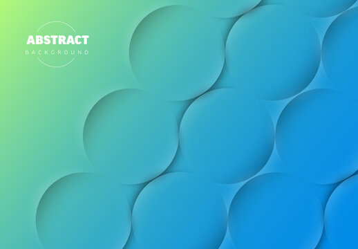 Abstract green blue background made from relief circles with place for your text