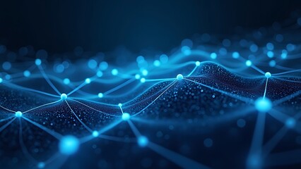 Abstract blue network connectivity background for tech and digital design.