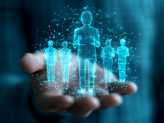 Digital Network Technology Illustration: Connecting People, Business, and Data