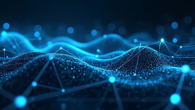 Abstract blue network connectivity background for tech and digital design.