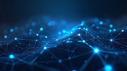 Abstract blue network connectivity background for tech and digital design.
