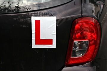 Learner driver L plate in Ireland