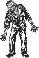 Creepy zombie horror illustration