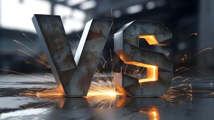 Metal VS Letters with Sparks