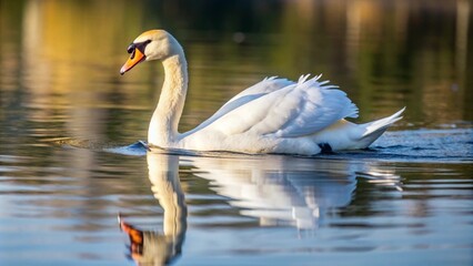Naklejka premium swan on the water
