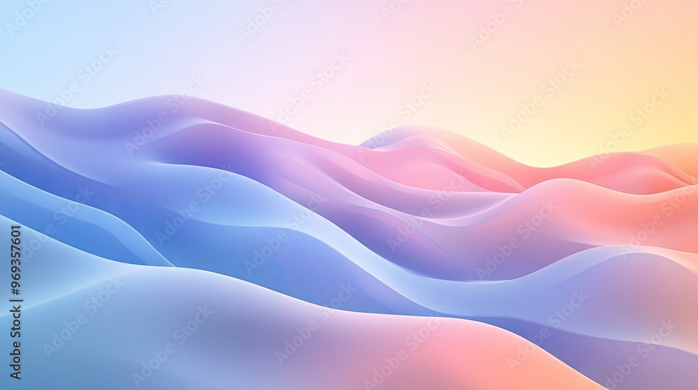 Poster soft gradient background with smooth transitions between cool tones, ideal for calming and serene de