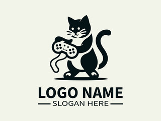 Playful Cat Logo Design: A cute and adorable logo featuring a playful kitten, perfect for pet stores, veterinary clinics, and businesses that cater to cat lovers.