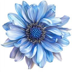 Fototapeta premium Vibrant blue flower illustration
