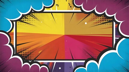 Obraz premium Colorful Comic Book Background with Speech Bubbles