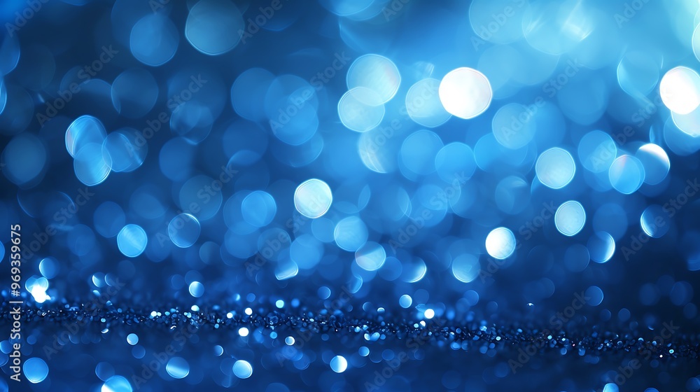 Poster abstract blue defocused bokeh background with smooth transitions, plain background with copy space