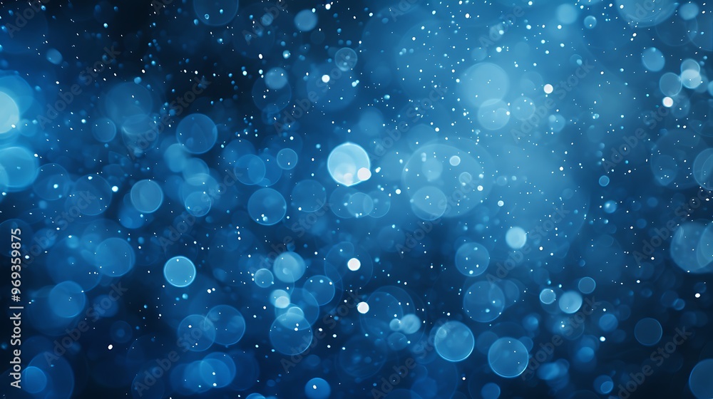 Poster abstract blue defocused bokeh background with smooth transitions, plain background with copy space