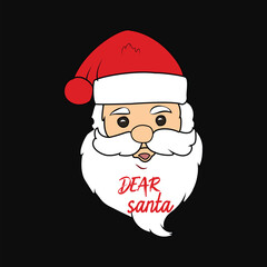 Creative t-shirt design with image of Santa with big beard. Merry Christmas t-shirt design. Summer Santa Shirt, Cute Santa Christmas Shirts, Christmas Trees Shirt,
   Holiday Vacation Shirt, Christmas