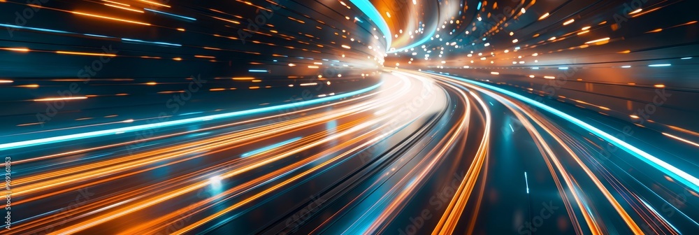 Aufkleber abstract light trails create a sense of speed and movement, perfect for technology and motion concep