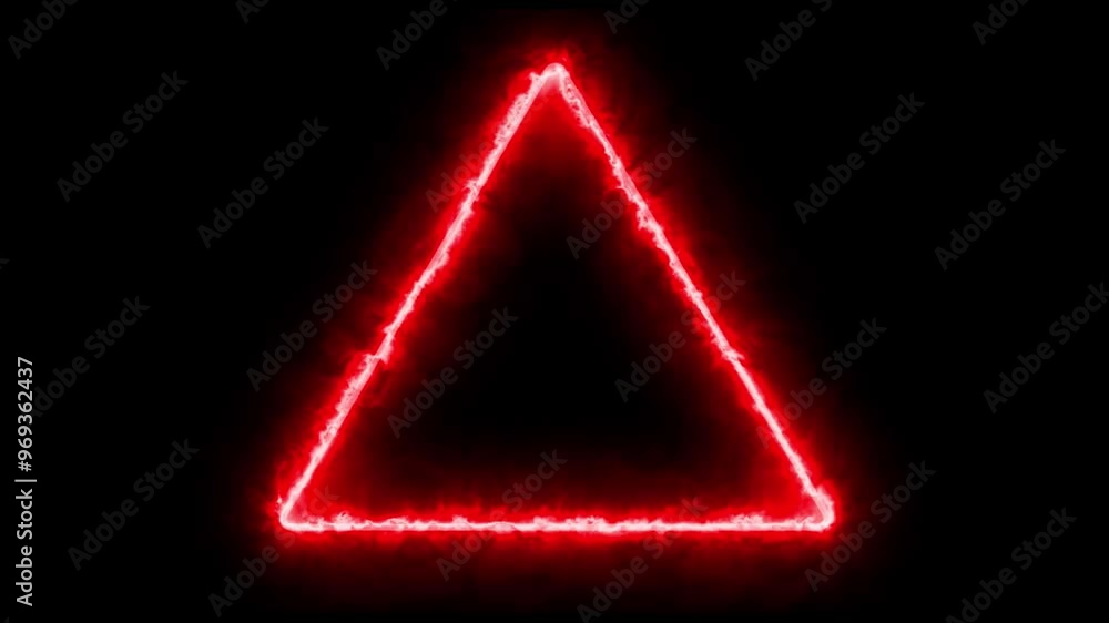 Poster fire curve neon frame. neon frame animation of fire inside circular circle on black background