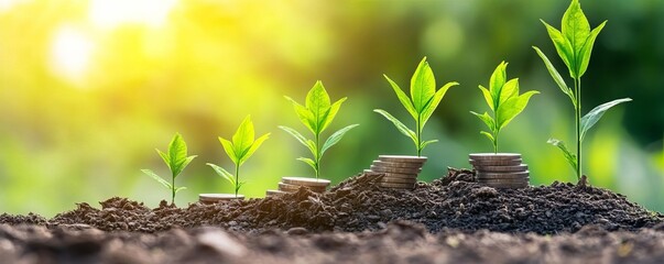 Green corporate. Business with environmentally conscious and sustainability. For next generation.