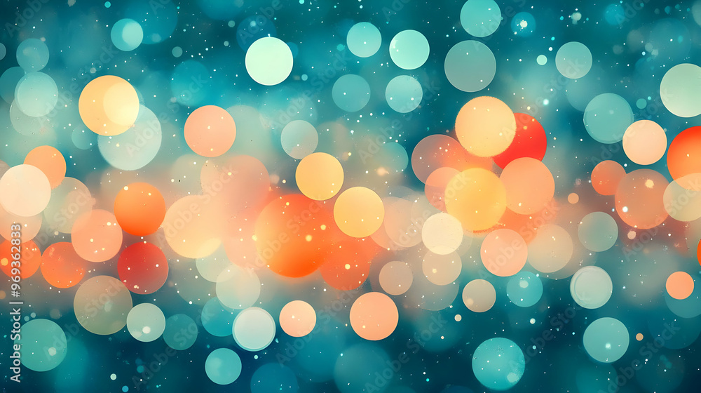Poster a colorful bokeh background with soft, blurred circles in various hues.