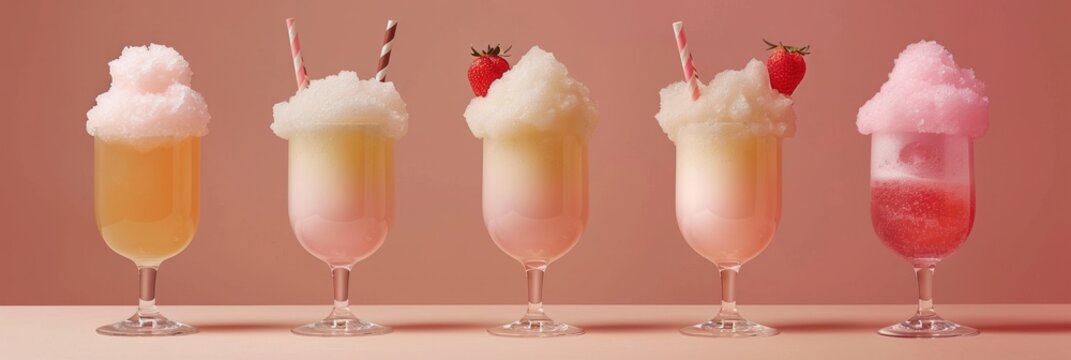 Creative hedonistic drinks featuring cotton candy and vibrant flavors for summer enjoyment