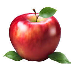 The apple has a classic round shape with a slight conical base.