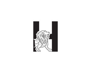 letter H geometri lion logo.eps