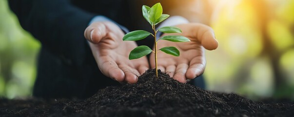 Green corporate. Business with environmentally conscious and sustainability. For next generation.