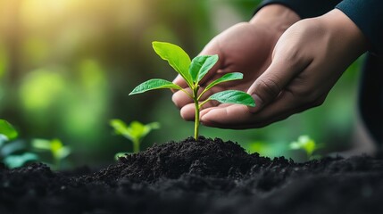 Green corporate. Business with environmentally conscious and sustainability. For next generation.