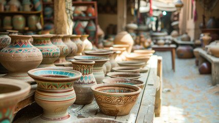 Fototapeta premium Traditional pottery on Nizwa Souq Oman
